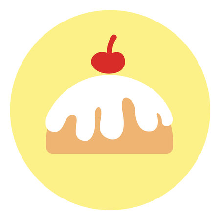 Food cake, illustration, vector on white background.
