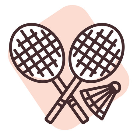 Park badminton, illustration, vector on white background.のイラスト素材