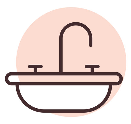Plumbing steel sink, illustration, vector on white background.のイラスト素材
