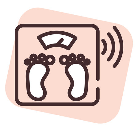 Smart houses  weight scale, illustration, vector on white background.のイラスト素材