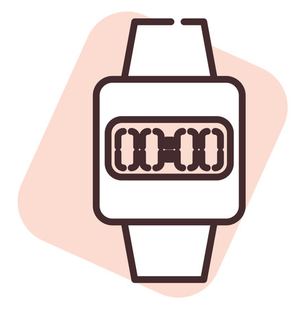 Digital wrist watch, illustration, vector on white background.のイラスト素材