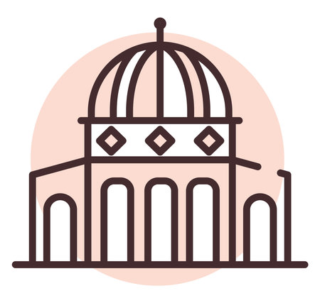 Traveling Jerusalem, illustration, vector on white background.のイラスト素材