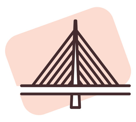 Traveling France bridge, illustration, vector on white background.のイラスト素材