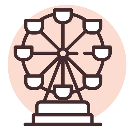 Traveling England Ferris wheel, illustration, vector on white background.のイラスト素材