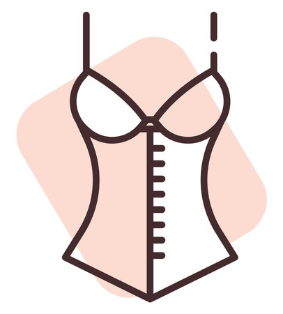 Corset clothes, illustration, vector on white background.のイラスト素材