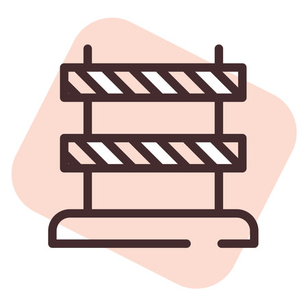 Warning sign barriers, illustration, vector on white background.のイラスト素材