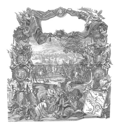 Submission of Naples to Charles III, vintage engraving.の写真素材