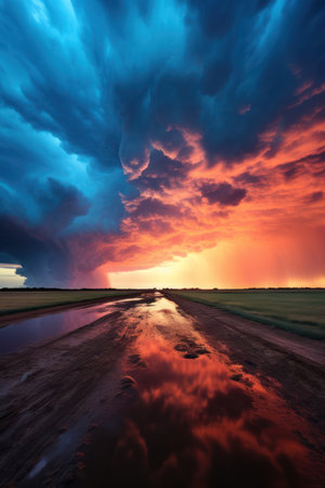 Witness the beauty of nature's artwork with the majestic and dramatic display of clouds and sky. A sight that brings inner peace to the soul.の素材