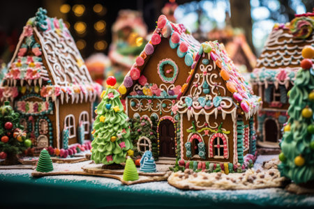 Gather around and witness the magical Gingerbread House Contest with Colorful Creations! A sweet and spicy competition filled with imagination and skill. Will you take part?の素材