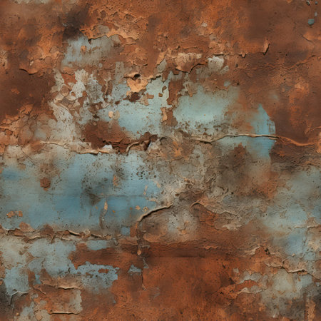 Add a touch of vintage to your virtual designs with our rust texture seamless tilable pattern. Perfect for creating a rustic and authentic feel to your creations.の素材