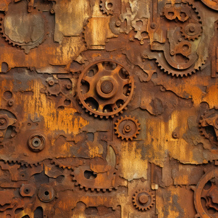 Embrace the vintage charm with this seamless Rust Texture for Steampunk Art pattern. Perfect for adding a touch of industrial flair to your artwork, this tilable design is a true game-changer.の素材