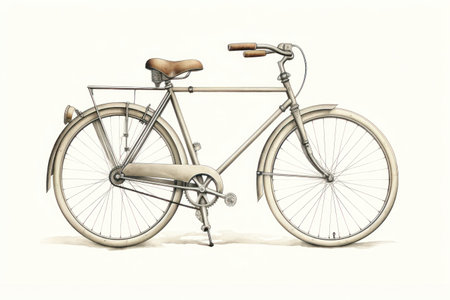 Take a ride back in time with this vintage bicycle engraving. Perfect for any retro or cycling enthusiast. The clean white background makes it pop.の素材