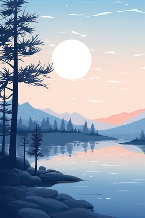 A serene and peaceful background evoking a sense of calm and stillness, perfect for advertising a meditation retreat without interrupting the tranquil beauty of the image with any text.の素材