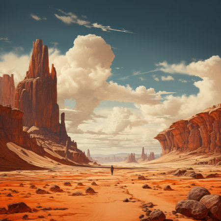 Get lost in the timeless beauty of Striking Desert Landscapes. Let its rugged beauty and warm color palettes take you on a journey you will never forget.の素材