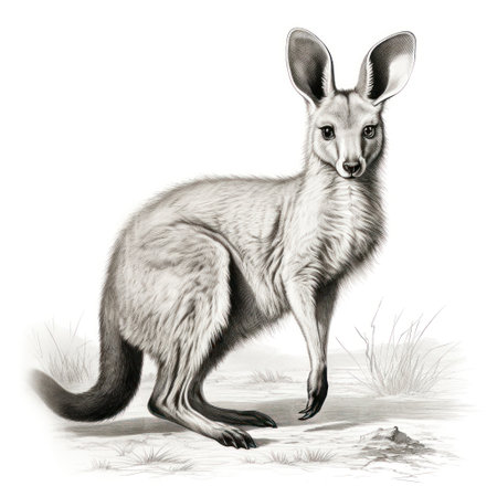Transport yourself to the 1800s with this vintage-style wallaby engraving illustration. Perfect for adding a touch of nostalgia to any design project.の素材