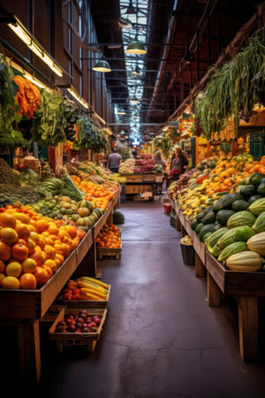 Experience a lively atmosphere as you stroll through the colorful stalls of Vibrant Farmer's Markets. From fresh fruits to handmade crafts, the diverse selection will leave you in awe.の素材