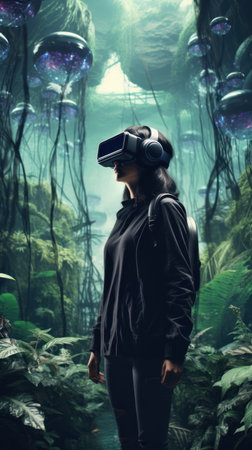 Experience thrilling virtual escapades in an endless digital world. Delve into Virtual Reality Adventures and unleash your imagination.の素材