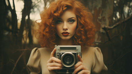 Travel back to the golden age of photography with intricate details, vibrant colors, and a nostalgic feel with Vintage Film Photography Aesthetics.の素材