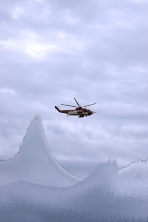 a helicopter on a life rescue missionの写真素材
