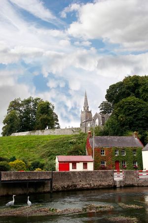 a beautiful irish town in the countryの写真素材