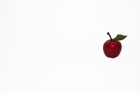 a red apple on a white background with clipping pathの写真素材