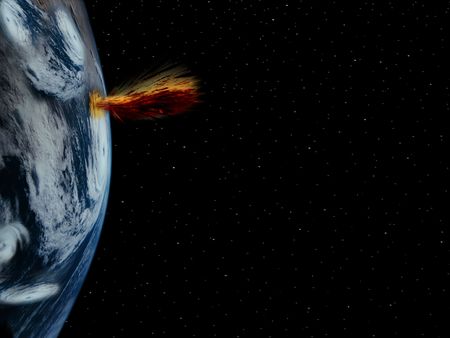 a simple background of the earth and stars at night in the sky of our own universe with a severe...