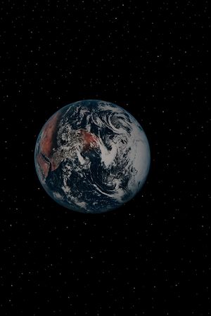 a simple background of the earth and stars at night in the sky of our own universe