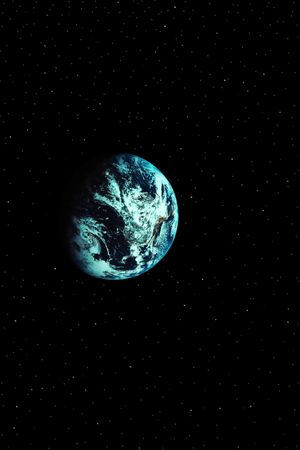 a simple background of the earth and stars at night in the sky of our own universe