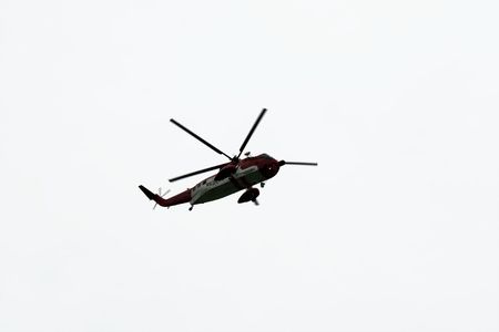 a helicopter on a life air sea rescue missionの写真素材