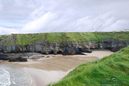 a view of the nuns beach ballybunion irelandの写真素材