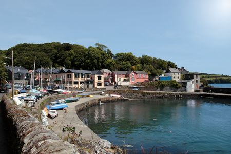 glandore village on the west coast of ireland in summerの写真素材