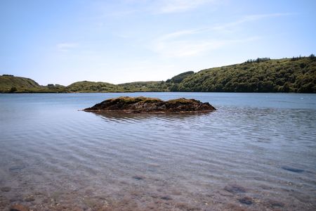 an island on an irish lake in summerの写真素材
