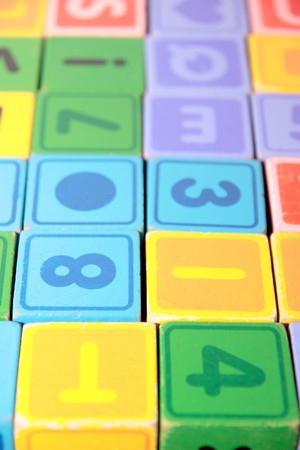 childrens toy letter building blocks all togetherの写真素材