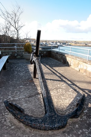 ship anchor on display in ardmore county waterford irelandの写真素材