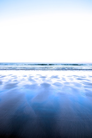 a view of the beach in ballybunion co kerry ireland on a cold winters dayの写真素材