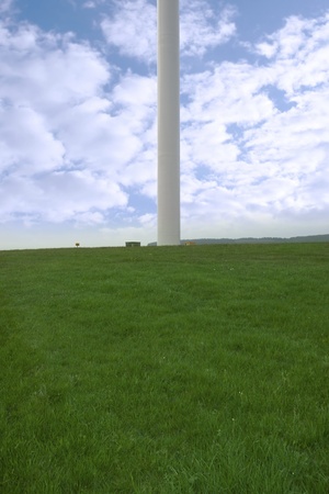 base of a windmill on lush irish countryside landscape in glenough county tipperary irelandの写真素材