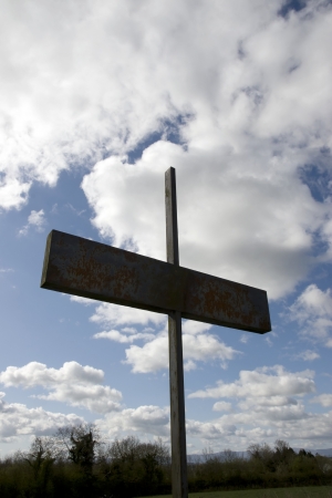 iron cross in a county Tipperary church graveyard Ireland  の写真素材