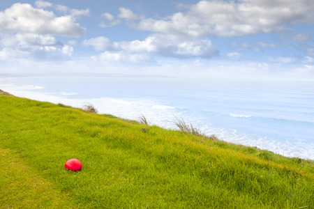 red stone on the Ballybunion links golf course in county Kerry Irelandの写真素材