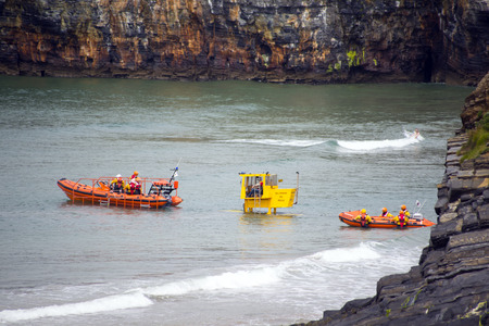 Ballybunion Sea & Cliff Rescue Service at ballybunion cliffs castle and beach of  county kerry irelandのeditorial素材