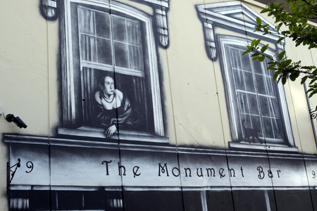 front view of the monument bar in cobh county cork irelandの写真素材