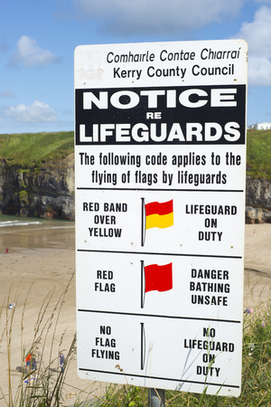 lifeguards notice at ballybunion beach in county kerry ireland on the wild atlantic wayの写真素材