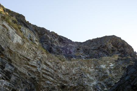 ballybunion cliff face on the wild atlantic way at low tideの写真素材