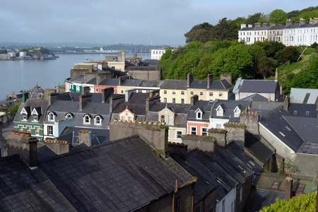 view of cobh town county cork ireland from the catherdralの写真素材