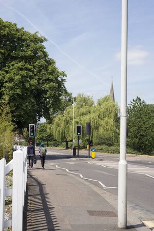 quiet street scene in outer Londonの写真素材