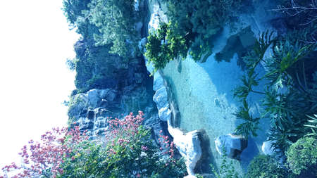 Artificial landscaping similar to natural landscapeの写真素材