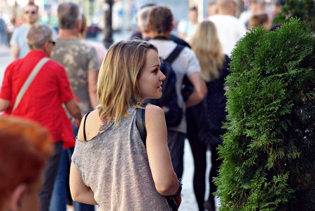 Warsaw Poland, June, 2014.Women on the streets of Warsaw.Scenes from everyday life on the streets of...
