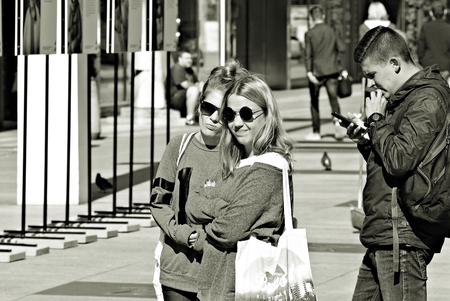 Warsaw Poland, June, 2014.Women on the streets of Warsaw.Scenes from everyday life on the streets of Warsaw in the summer days.のeditorial素材