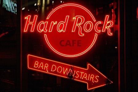 Warsaw, Poland - July 2015: Hard Rock Cafe.のeditorial素材