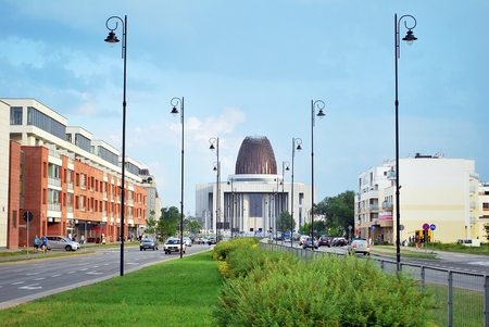 Warsaw, Poland 30 May 2016 Temple of Divine Providence - the church erected at the intersection of Street Ks. Primate August Hlond and Avenue of the Republic in Wilanow.のeditorial素材
