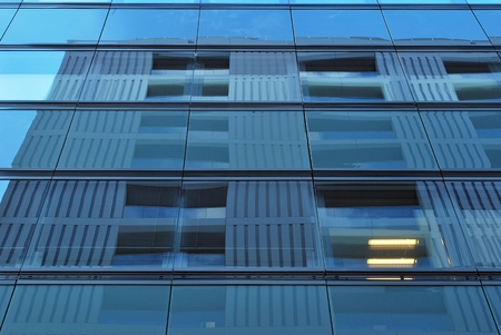 Modern glass silhouettes of skyscrapers in the city